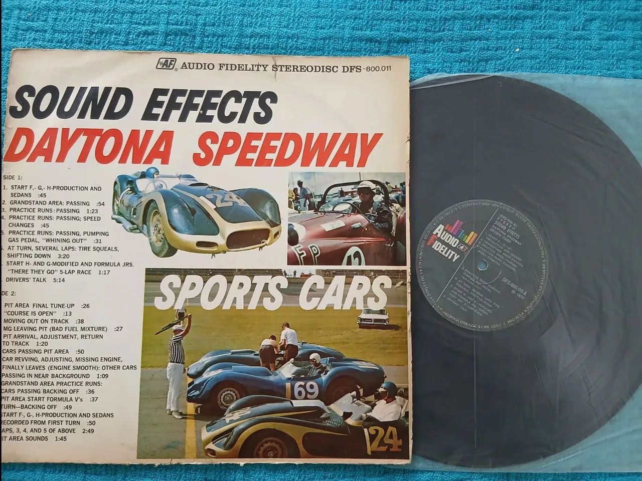 SOUND EFFECTS: DAYTONA SPEEDWAY - SPORTS CARS (1971) - Vinil Original ! Edição brasileira 
