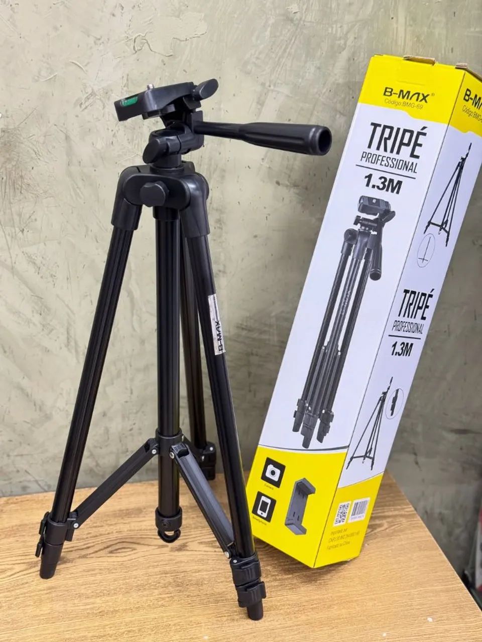 Tripé Profissional Telescópio para Celular e Câmera 1.3M B-MAX BMG-69