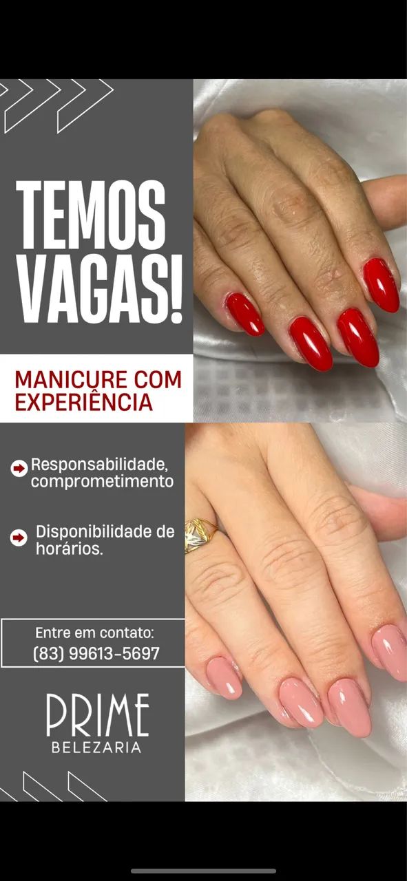 Estamos contratando manicures 
