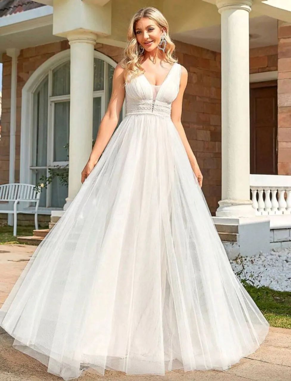 Vestido de Noiva Branco Elegante -  M - Foto 4