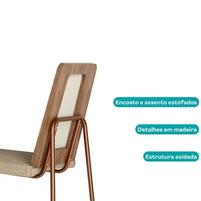 Novidade em estoque!! Kit 2 Cadeiras Wood 1751 - Foto 3