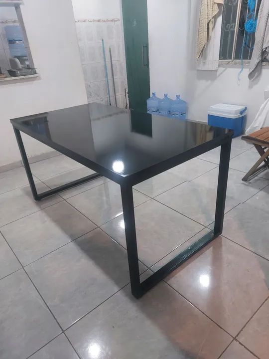 Mesa de Jantar Preta em Metal - Foto 2