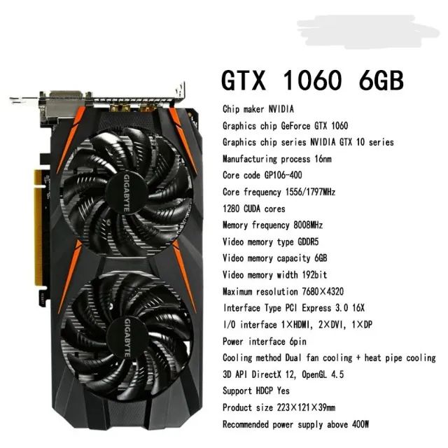 Placa de Vídeo GTX 1060 Gigabyte NVIDIA GeForce WindForce OC 6GB GDDR5 (Não Aceito Trocas) - Foto 2