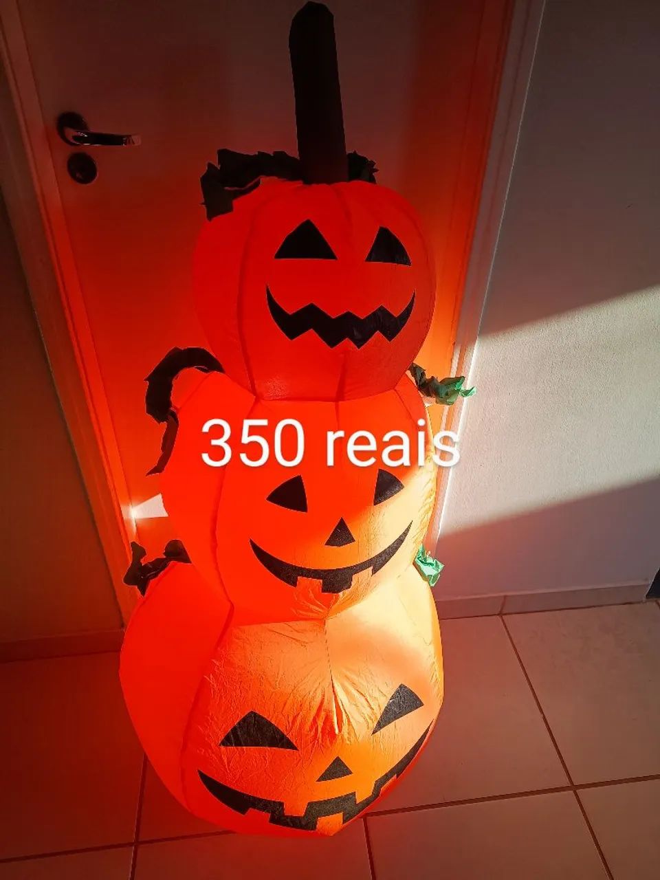 Decoração Halloween Inflável Abóbora 3 Andares