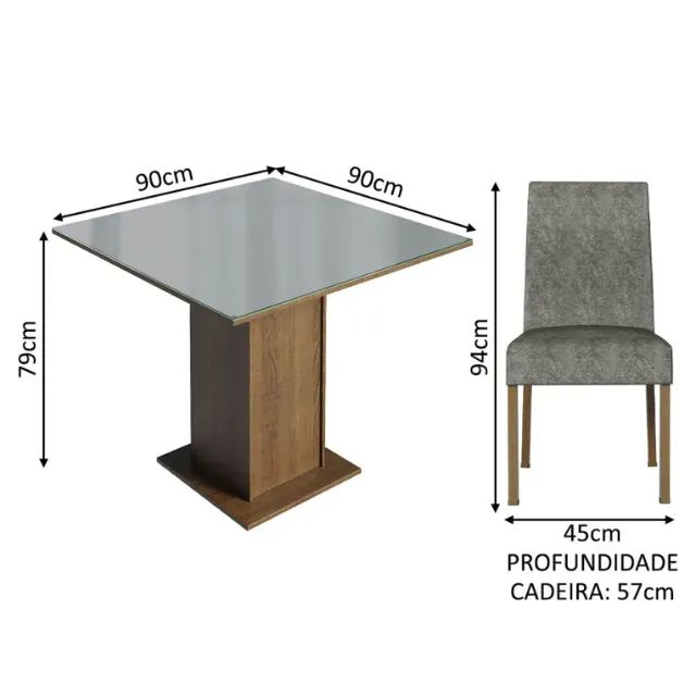 Mesa De Jantar Com 4 Cadeiras - Foto 3