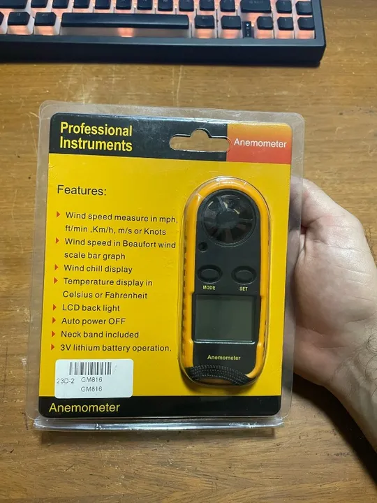 Termo anemômetro - Temperatura e velocidade do vento