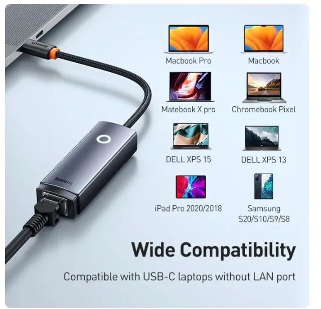 Adaptador Baseus Usb-a Para Ethernet Rf45 1000mbps  - Foto 4