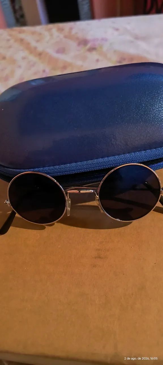 Óculos de Sol Redondo Vintage Prata