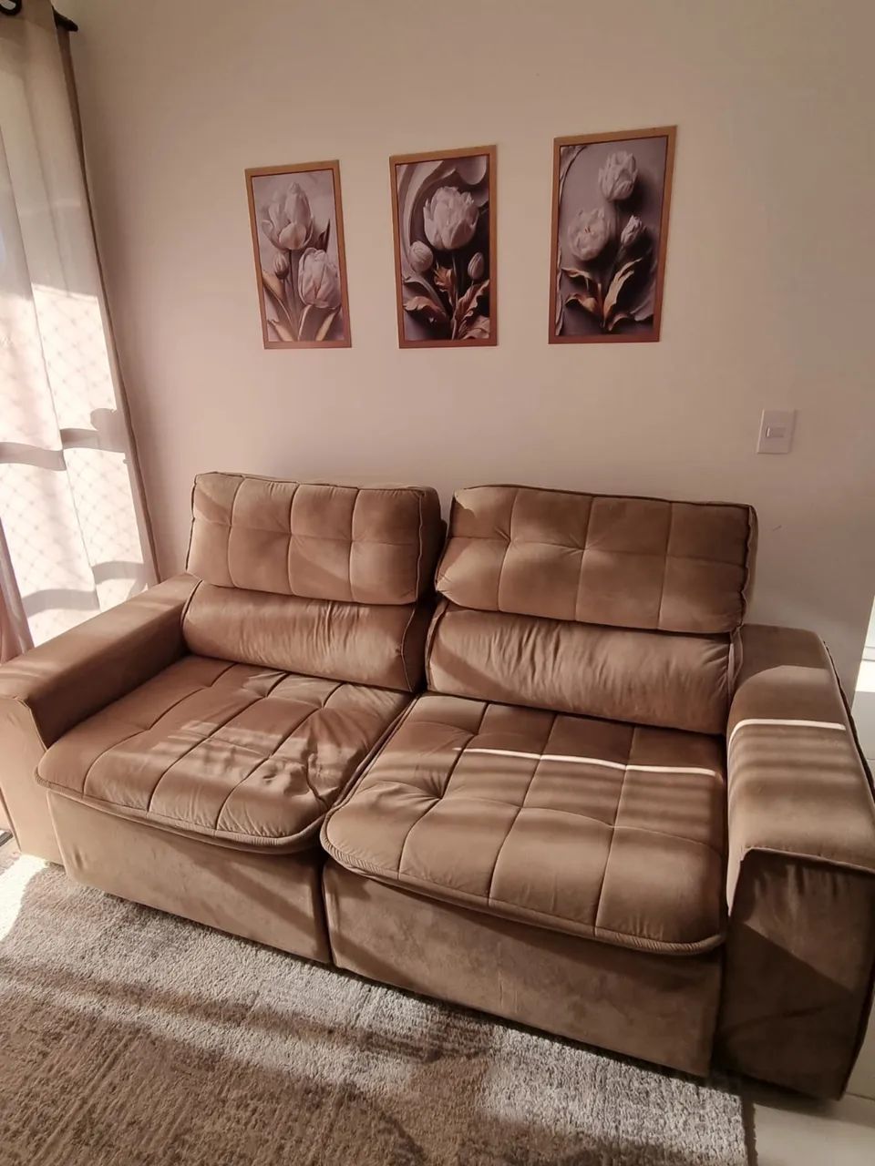 Vendo sofá de suede 2.10m - Foto 3