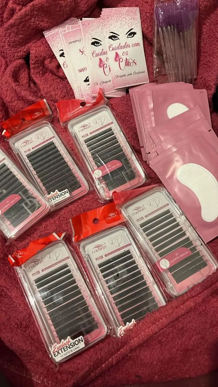 PD gel+6 caixas de cílios volume brasileiro+carta com escovas mimo para clientes  - Foto 3