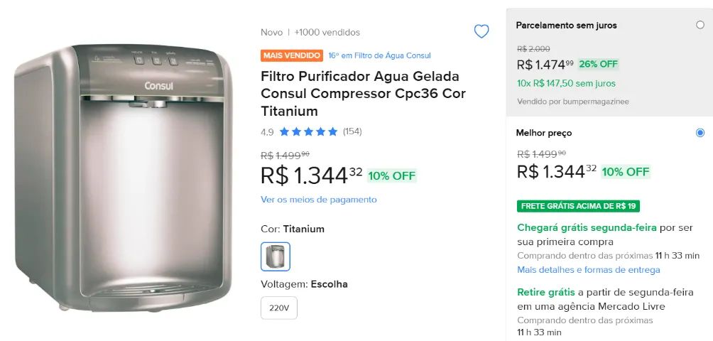 Purificador de água gelada Consul 220v - Foto 3