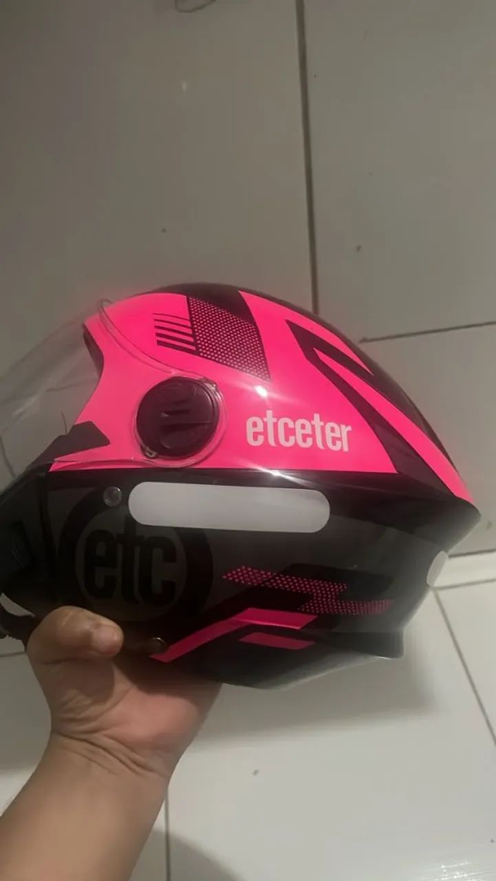 CAPACETE ETCETER ROSA E PRETO  - Foto 5