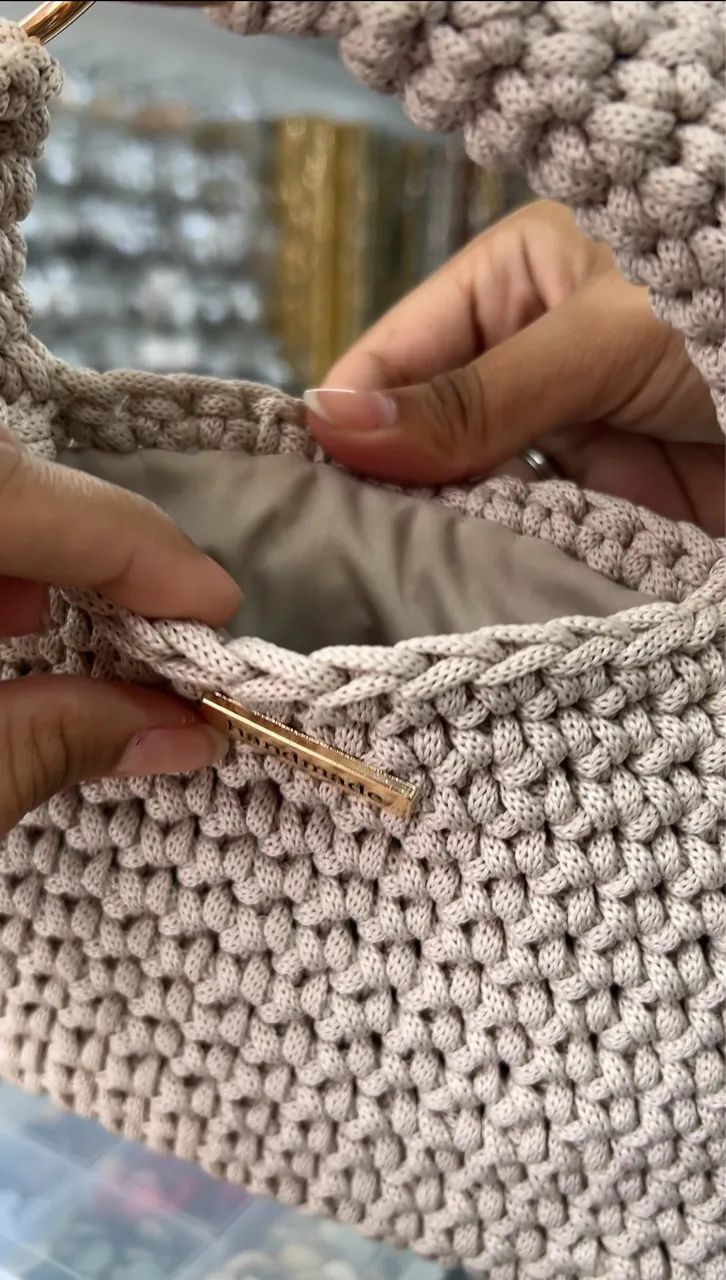 Bolsa de crochê alça removível  - Foto 3