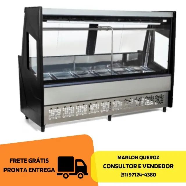 Balcão de Açougue 2M Preto Polar 220v