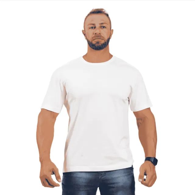Kit 5 Camisetas 100% Algodão - Brancas