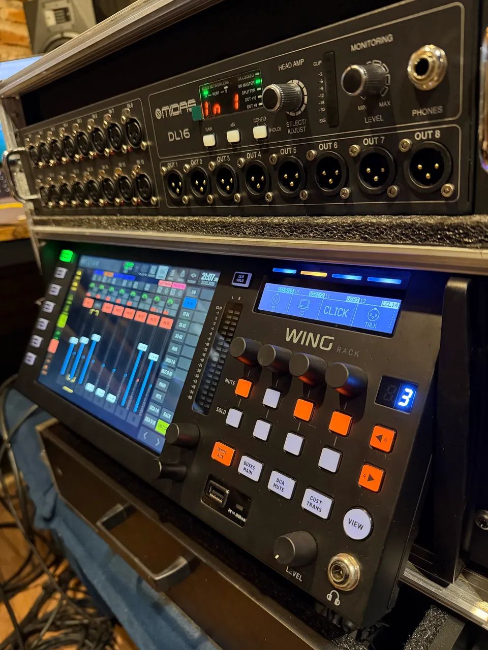 Wing Rack Behringer + DL 16 Midas