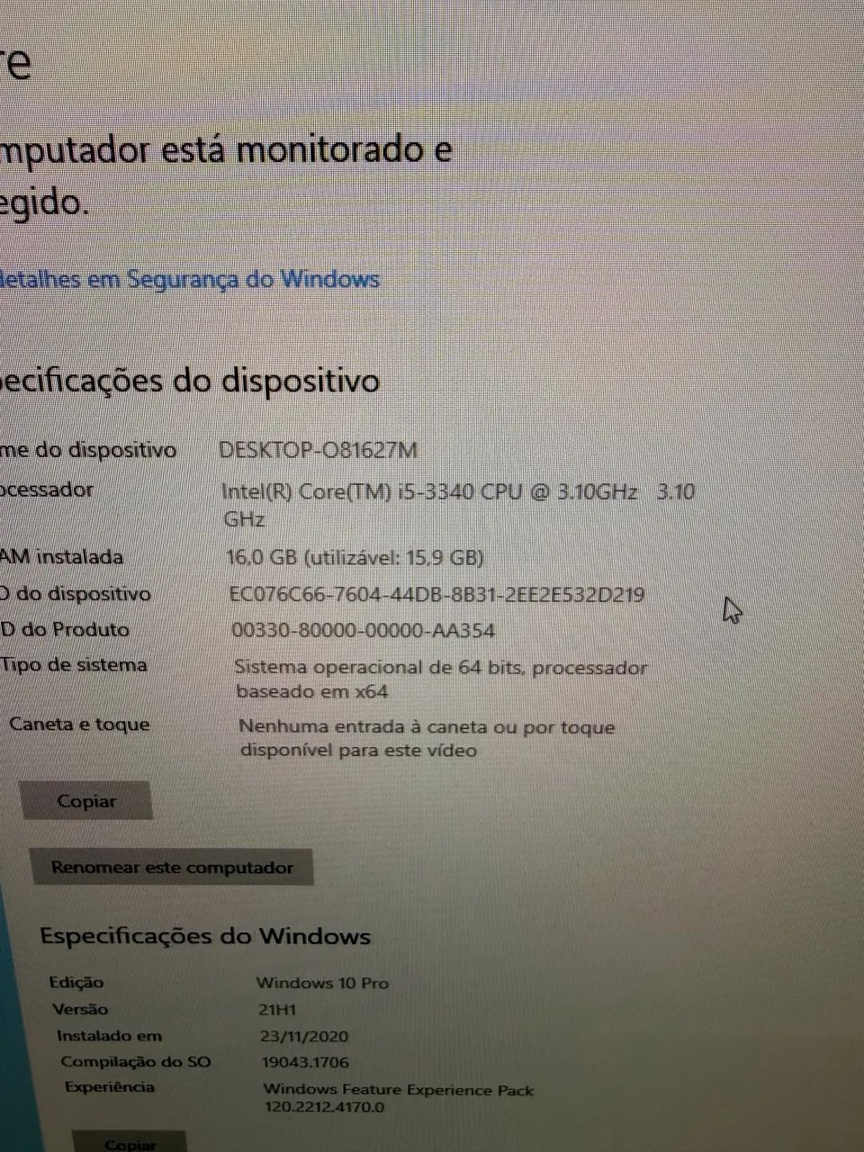 Computador i5 3 geração 16GB de memória tela de 23 polegadas - Foto 3