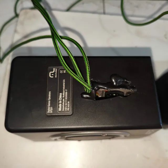 Caixa de som para pc gamer led verde 20W rms USB - Foto 4