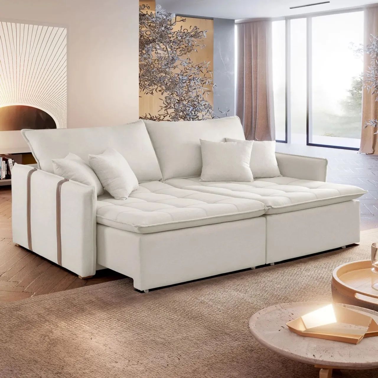 Sofá Cama Retrátil e Reclinável 3 Lugares  - Foto 2