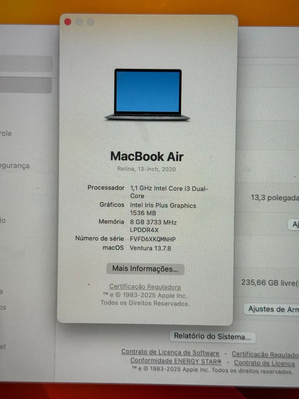 MacBook Air 2020 i3 256GB SPACE GRAY  - Foto 5