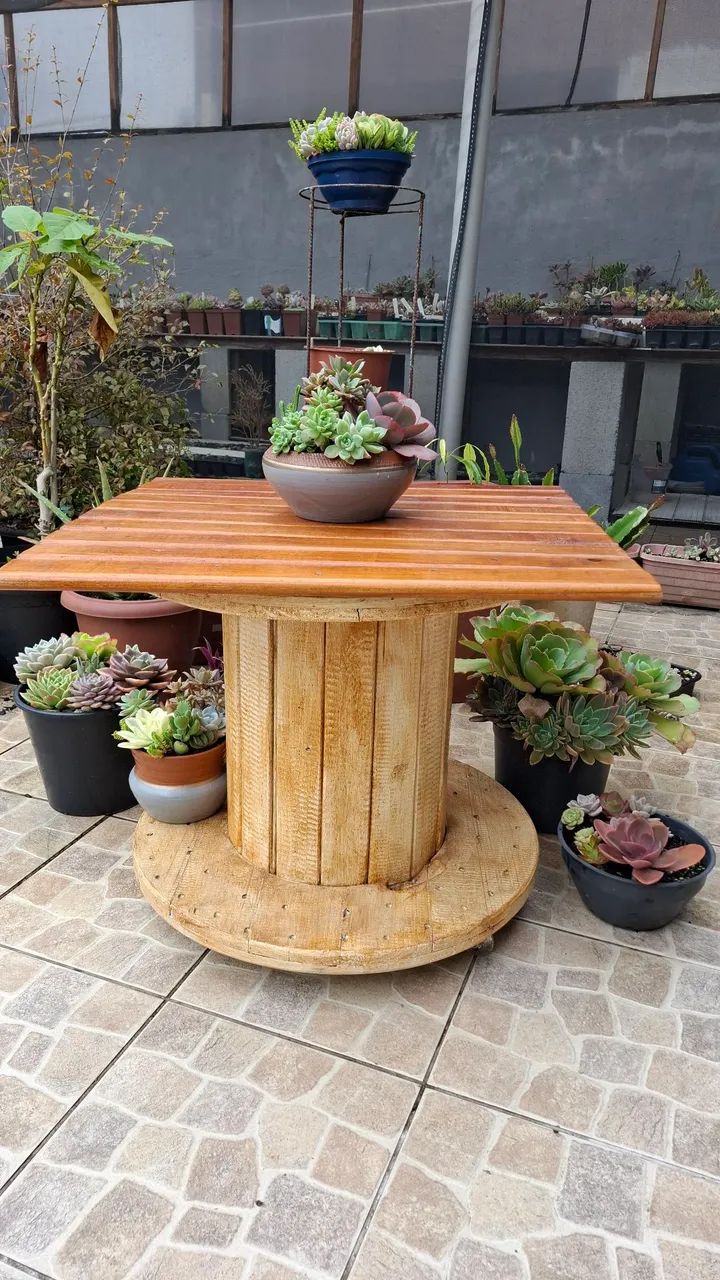 Mesa carretel de madeira  - Foto 3