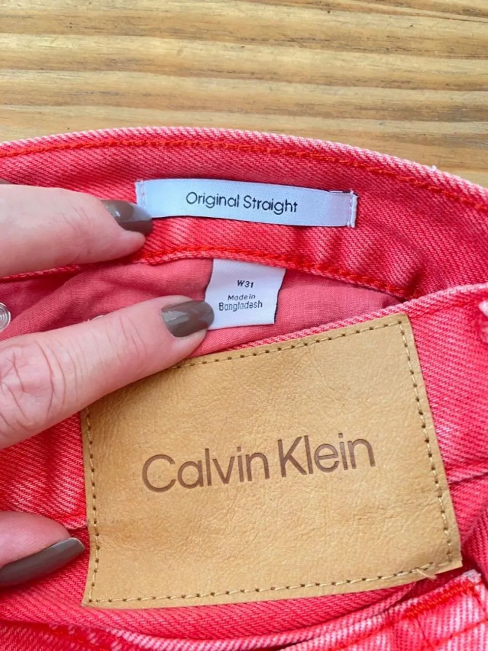 Calça Original Calvin Klein. Cor Coral. Feminina. 44 - Foto 3