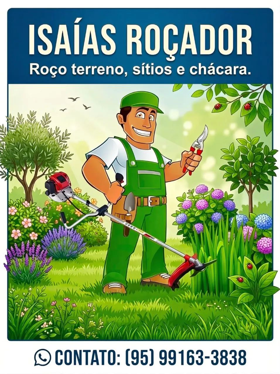 Trabalho roçando terreno quintal chácara grama 