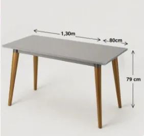 Mesa de jantar c/tampo de vidro off white - 1,30m x 80 cm - Foto 5