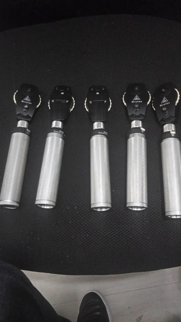 Kit com 5 oftalmoscópios Heine Miroflex - Foto 2