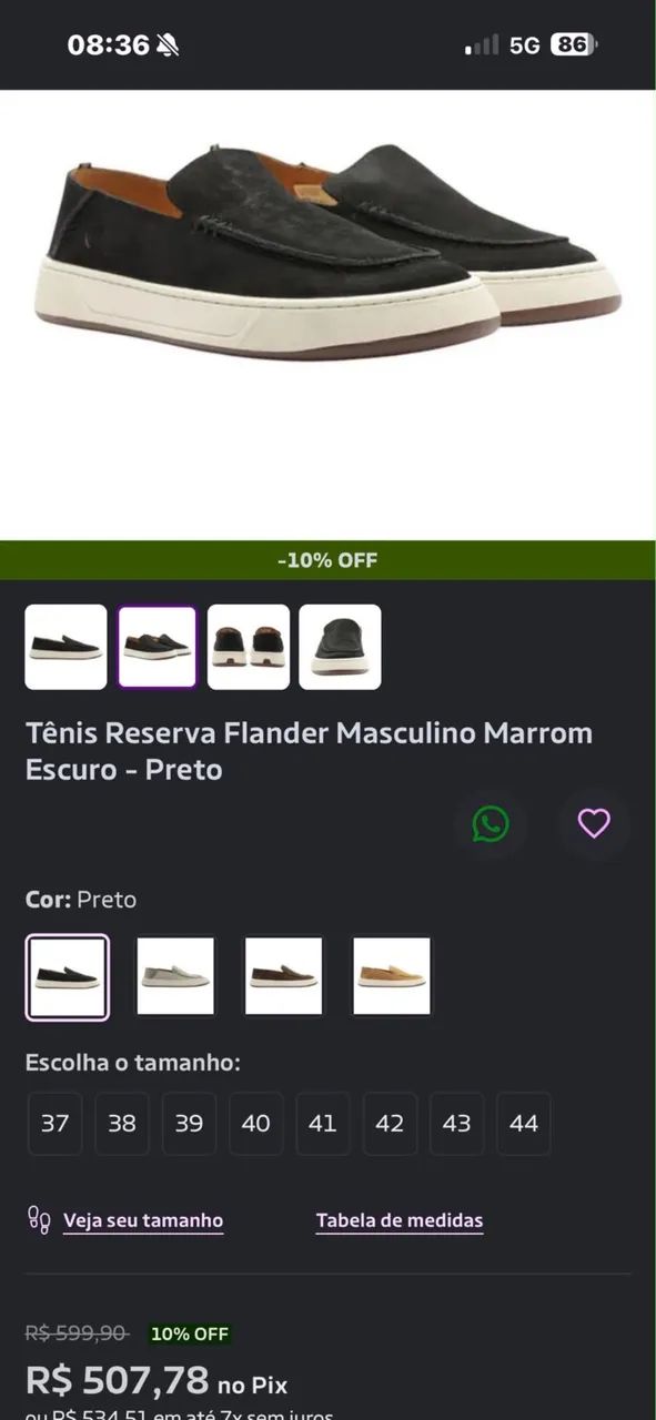 Sapato de couro da RESERVA novo sem uso .  - Foto 4