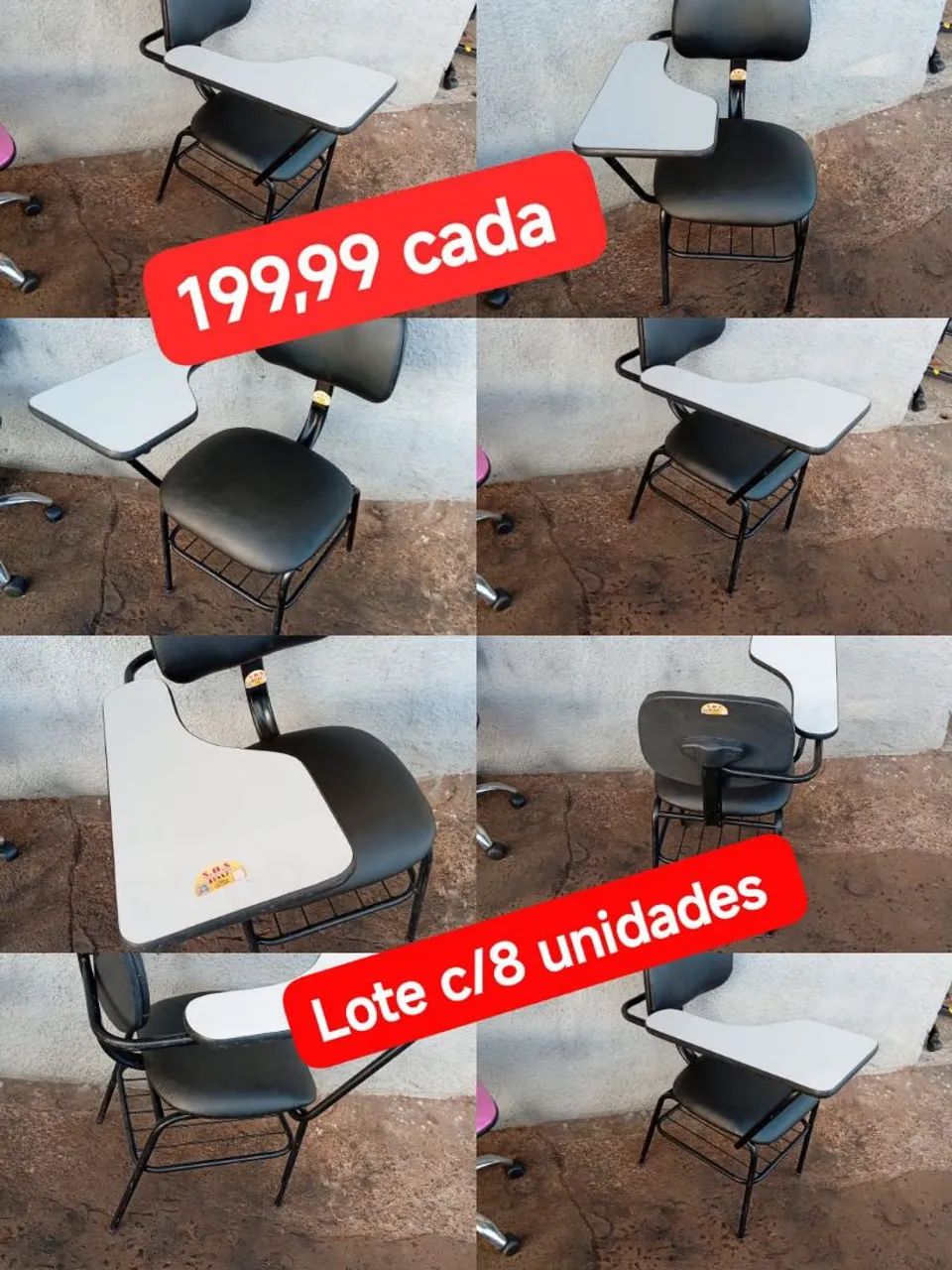 Cadeiras pranchetas semi novas resistentes 