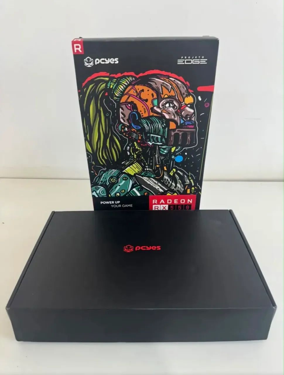 RX 550 4GB PCYES. CAIXA E NF