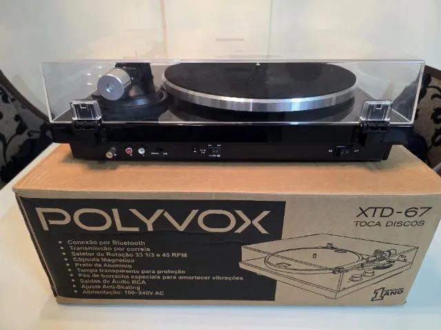 Toca-discos Polyvox Xtd67 Bluetooth Preto - Foto 4