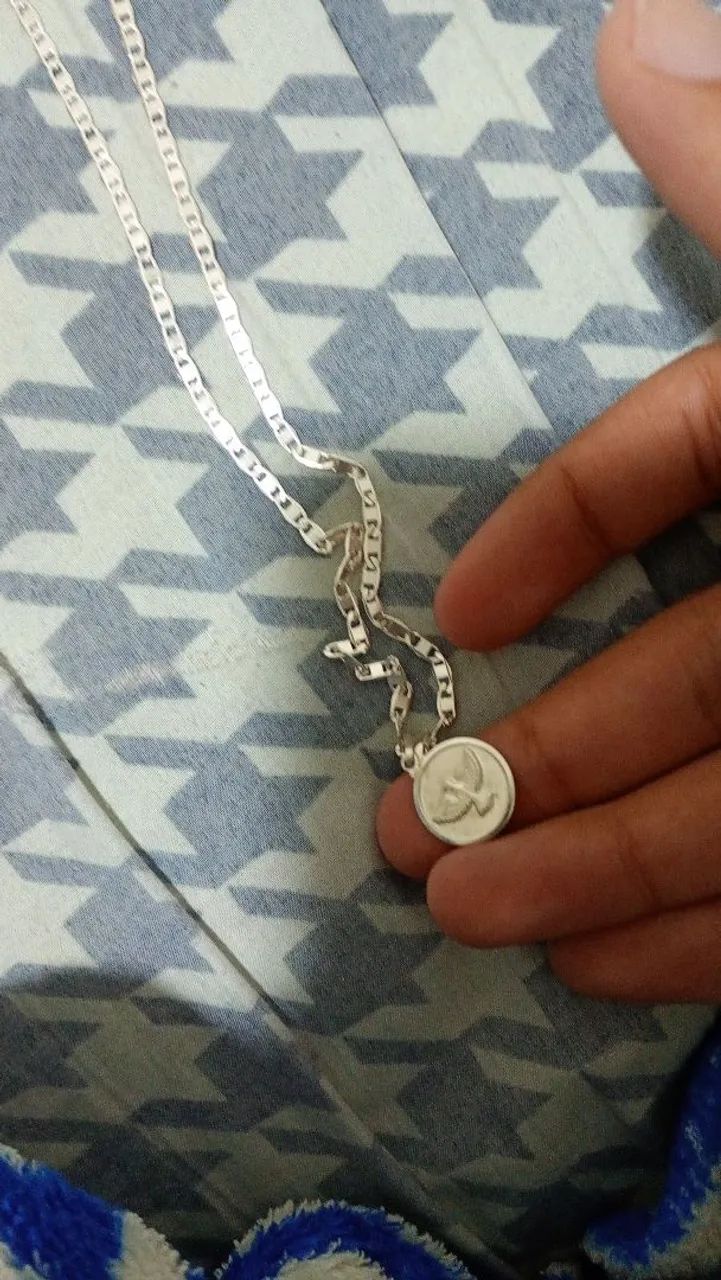 Corrente de prata escama e palestrine  - Foto 4