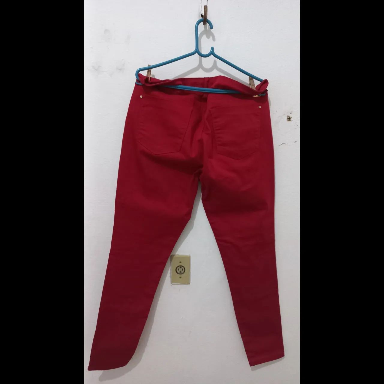 Calça de Brim Feminina Vermelha - Foto 3