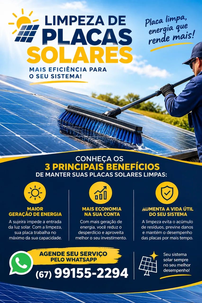 Limpeza de Placa Solar