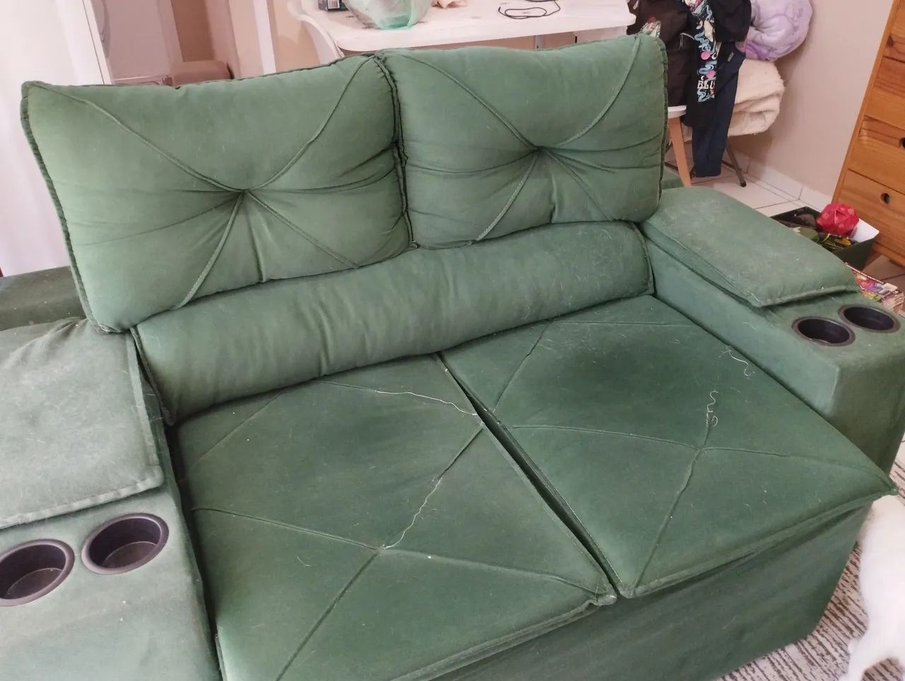 Sofa retrátil 2 lugares com porta copos - Foto 3