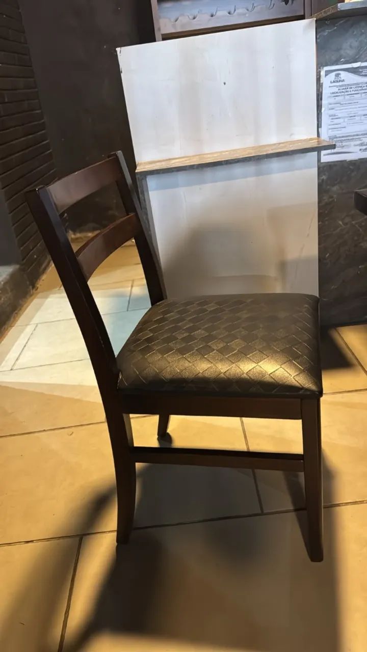 Cadeira de madeira para restaurante/bar com assento estofado - Foto 2
