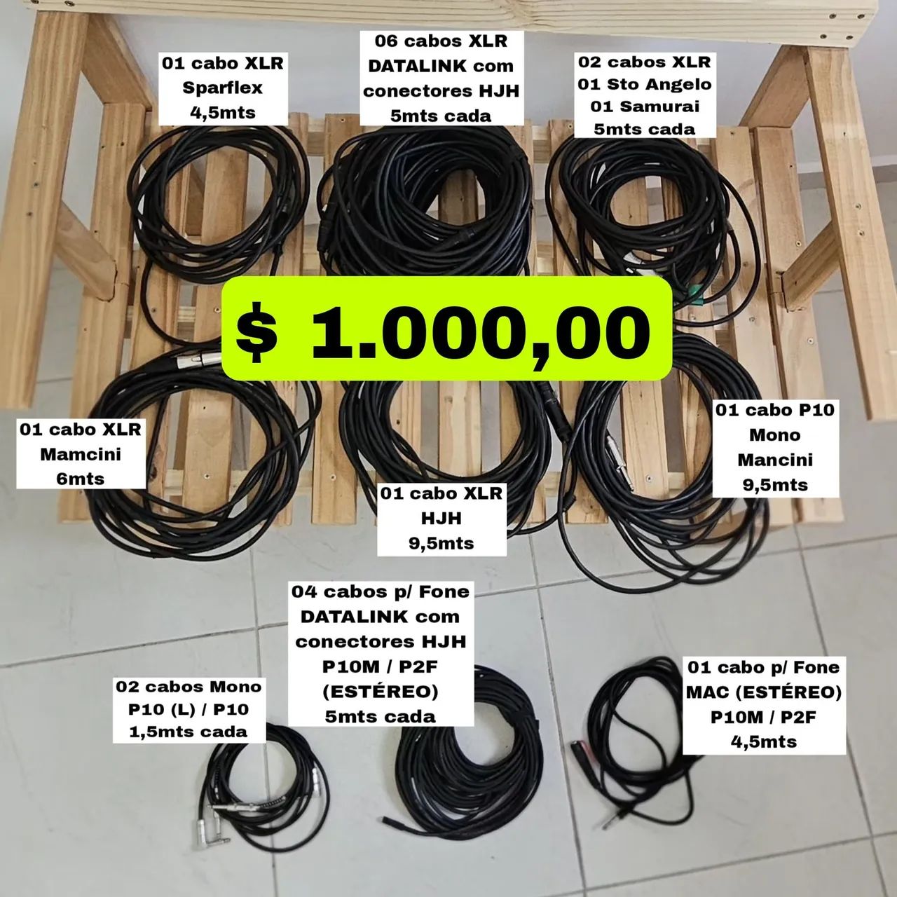 Kit Cabos de Som