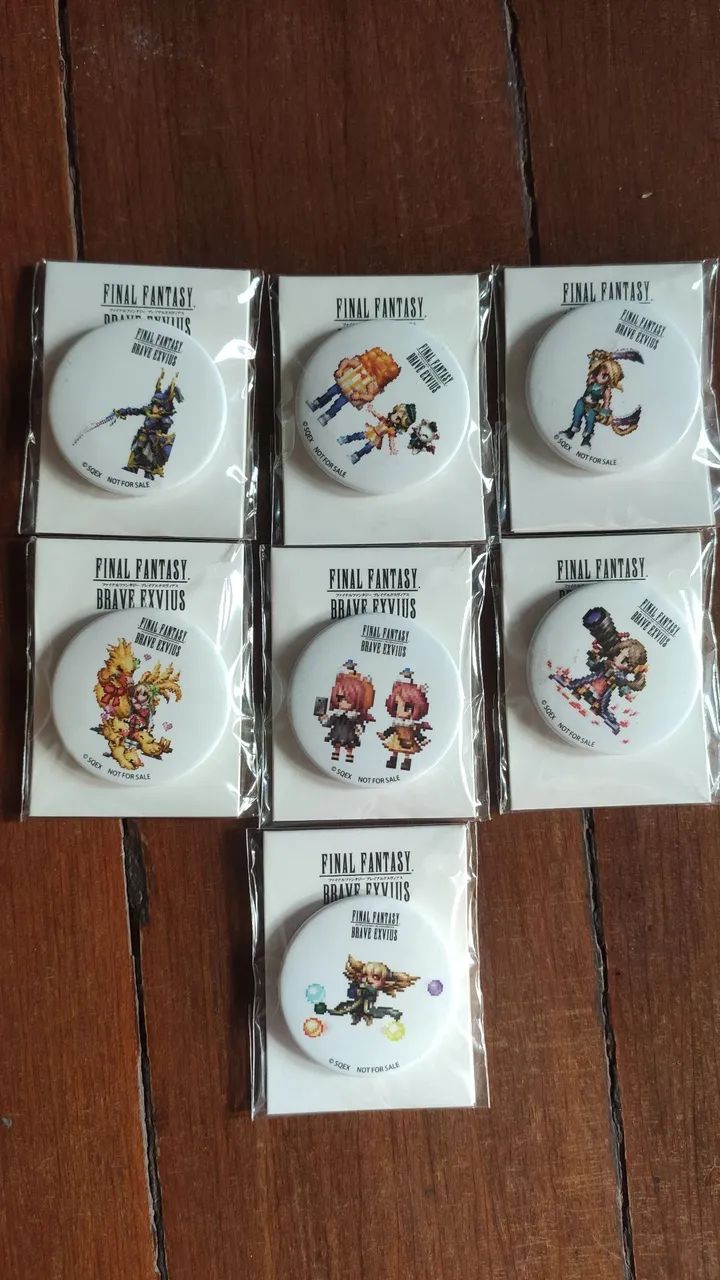 Kit de mini bottons Final Fantasy Brave Exvius - Exclusivo Japão 