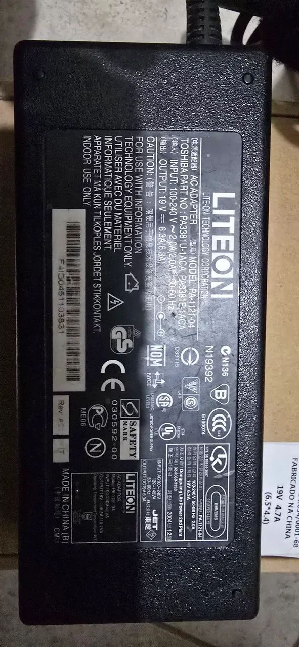 Fonte notebook 6.36a 19v
