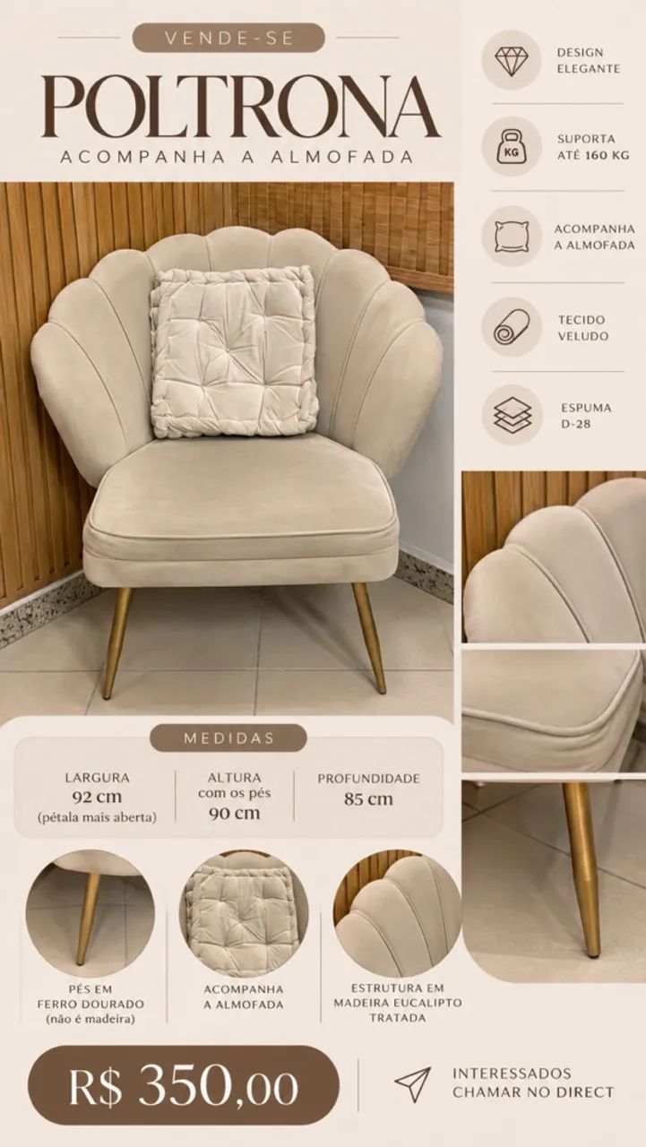 Vendo poltrona com almofada  - Foto 2