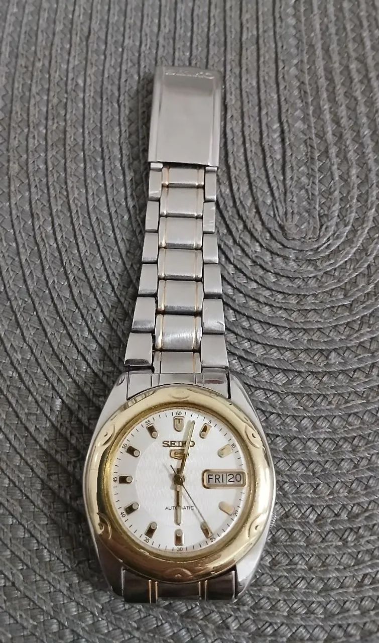 Belíssimo relógio antigo original SEIKO 5, automático,  vintage anos 80 - Foto 2