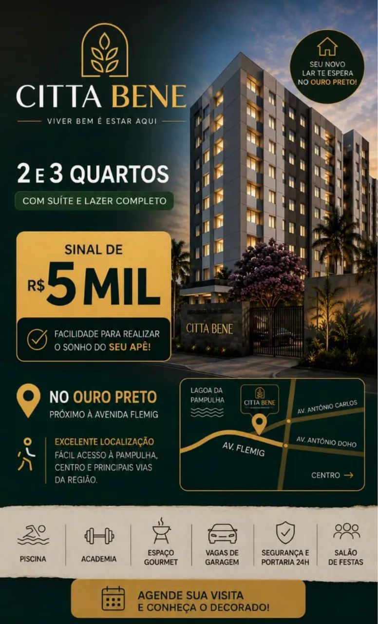 Apartamento 2 e 3 Q para MORAR ou INVESTIR 