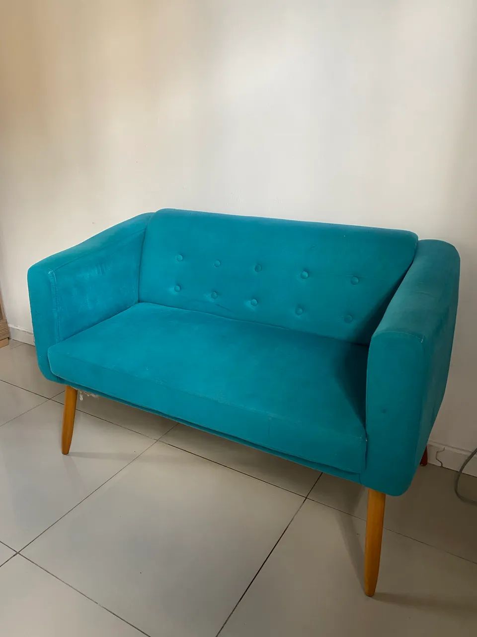 Sofá namoradeira azul turquesa  - Foto 3