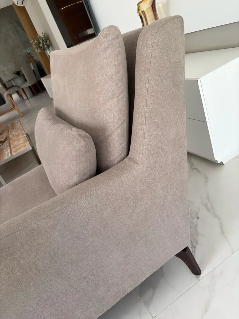 Chaise em tecido cinza - Foto 3