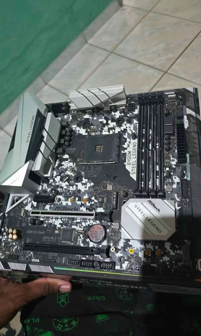 Retirada de peça ou tentar arrumar, placa mae AsRock B450M Steel Legend