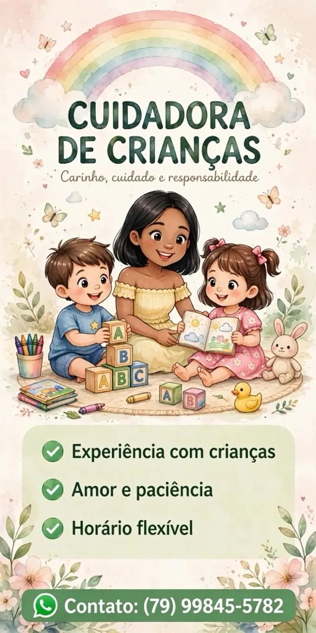     Cuidadora de Crianças - Responsável e Atenciosa