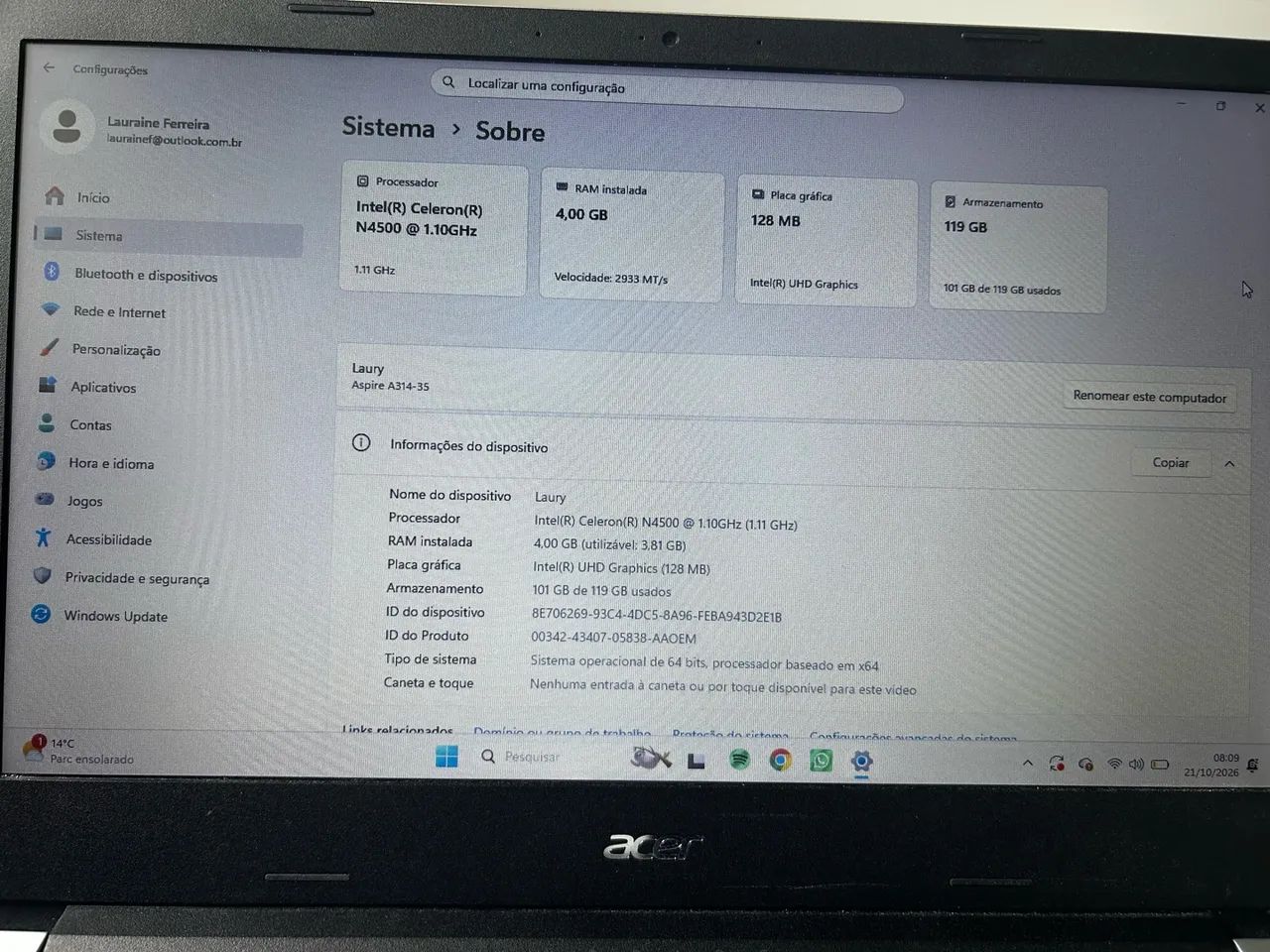 Notebook Acer - Foto 5
