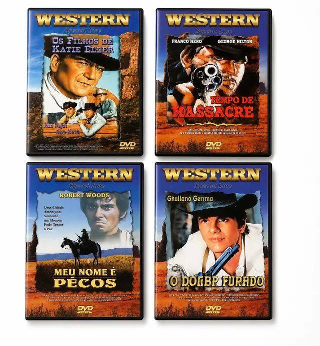 Coleção DVDs Western - O Dólar Furado, Tempo de Massacre, Meu nome é Pecos e +1